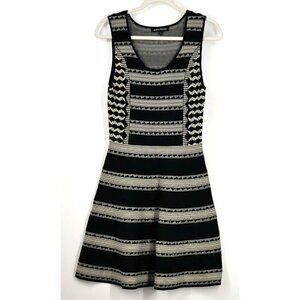 NWT Jealous Tomato Geometric Bodycon Dress Black Cream Medium